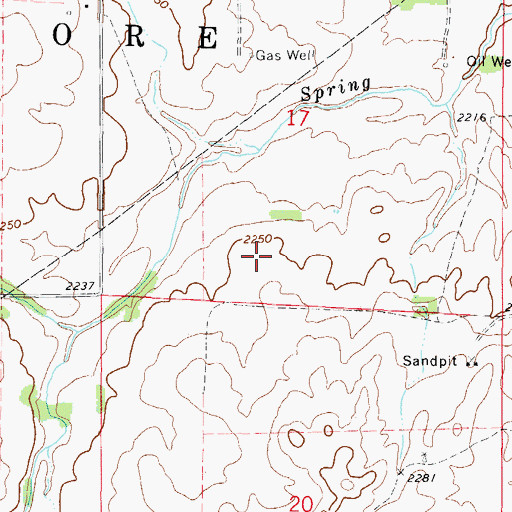 Topographic Map of Township of Speermoore, OK