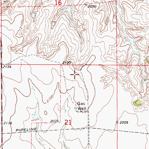 Topographic Map of Township of Center, OK