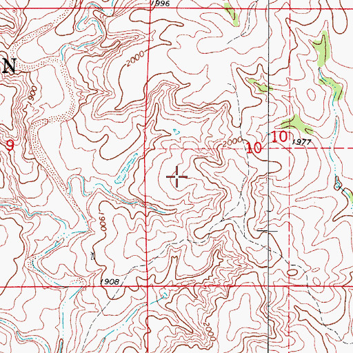 Topographic Map of Township of OBryan, OK