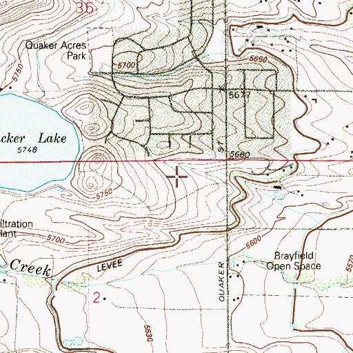 Topographic Map of West Woods Elementary School, CO