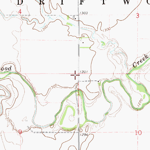 Topographic Map of Township of Driftwood, OK