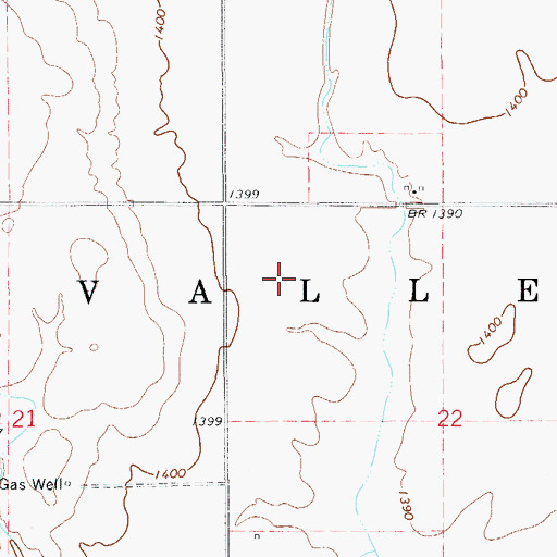 Topographic Map of Township of Valley, OK