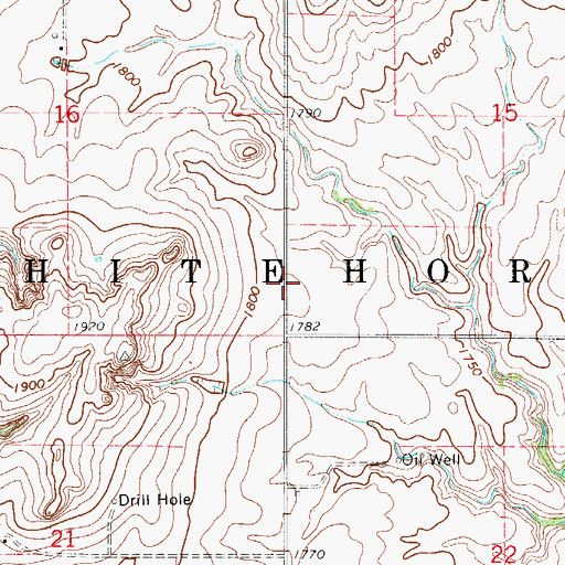 Topographic Map of Township of Whitehorse, OK