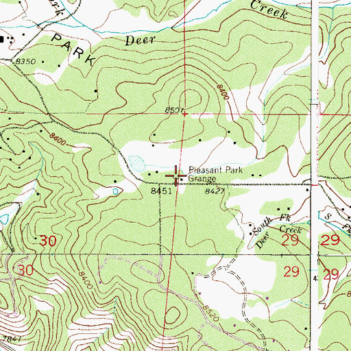 Topographic Map of Pleasant Park Grange, CO