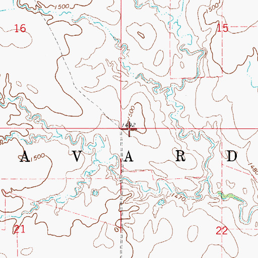 Topographic Map of Township of Avard, OK
