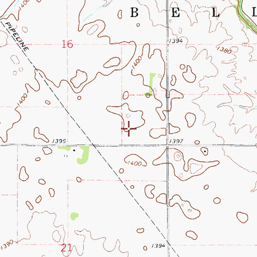 Topographic Map of Township of Belle, OK