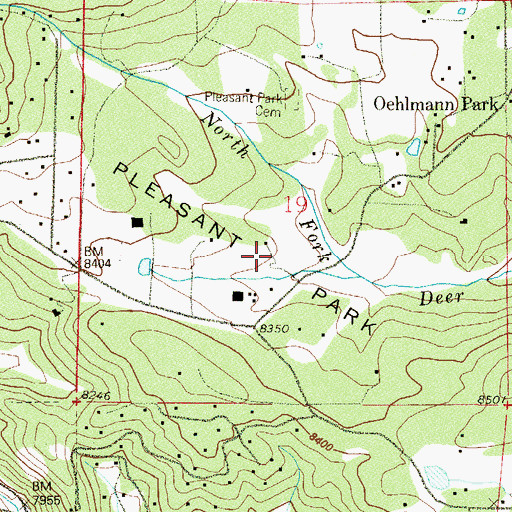 Topographic Map of Pleasant Park, CO