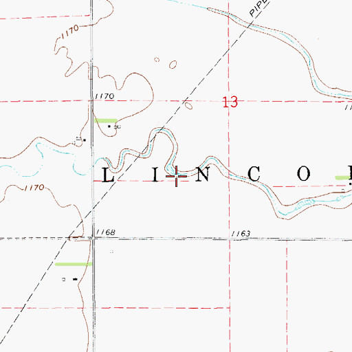 Topographic Map of Township of Lincoln, OK