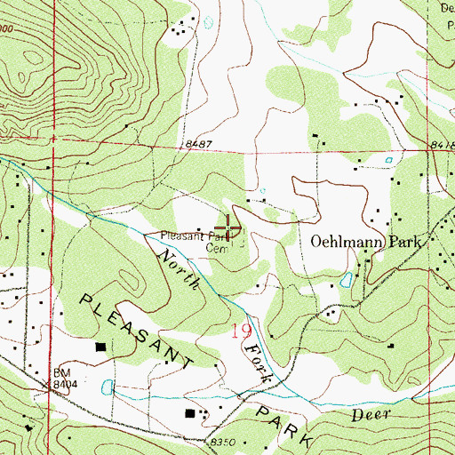 Topographic Map of Pleasant Park Cemetery, CO