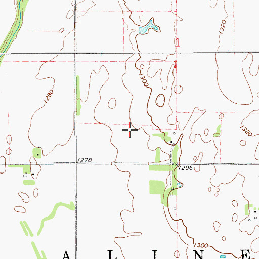 Topographic Map of Township of Aline, OK