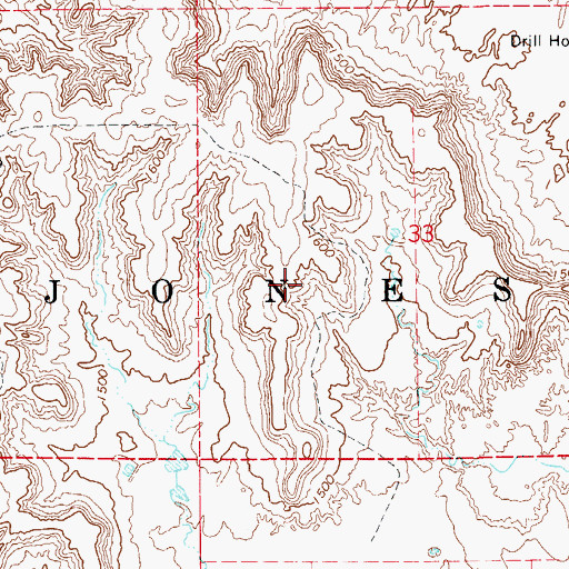 Topographic Map of Township of Jones, OK
