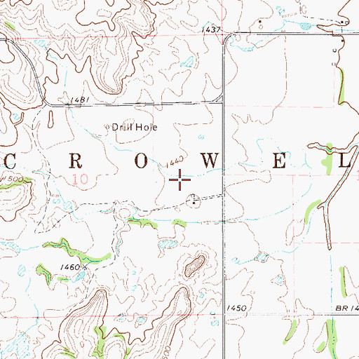 Topographic Map of Township of Crowell, OK
