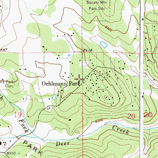 Topographic Map of Oehlmann Park, CO
