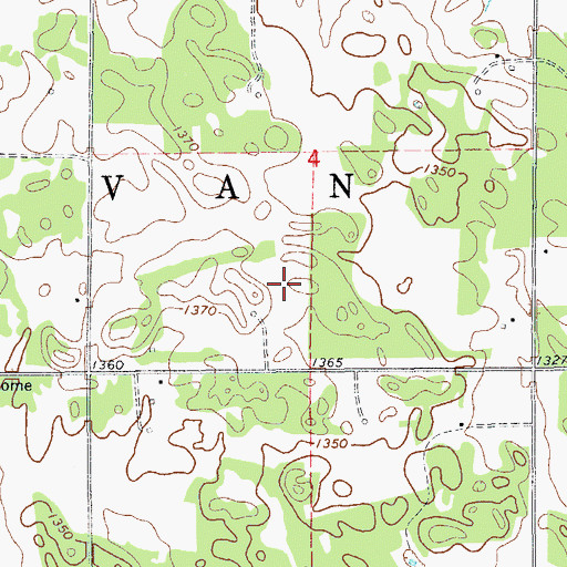 Topographic Map of Township of Van, OK