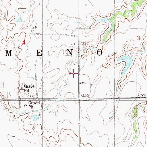 Topographic Map of Township of Meno, OK