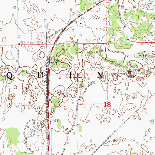 Topographic Map of Township of Quinlan, OK