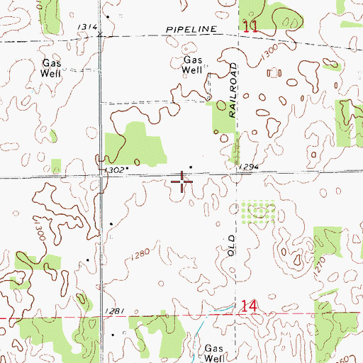 Topographic Map of Township of Deep Creek, OK