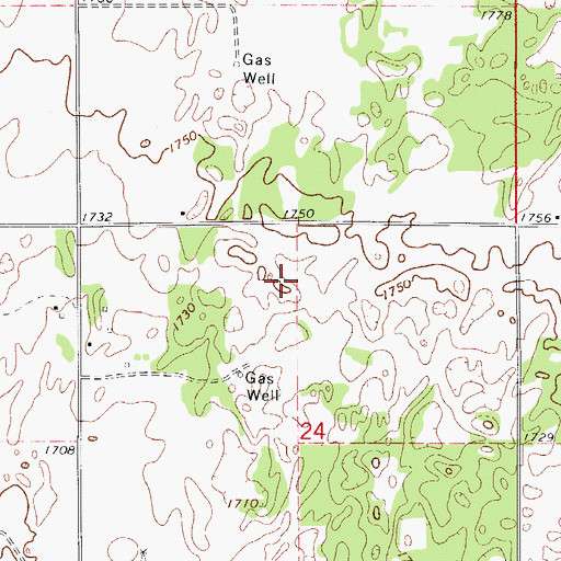 Topographic Map of Township of Sheridan, OK