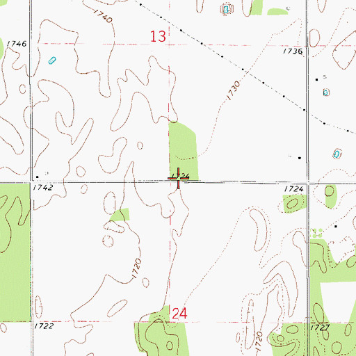 Topographic Map of Township of Dane, OK