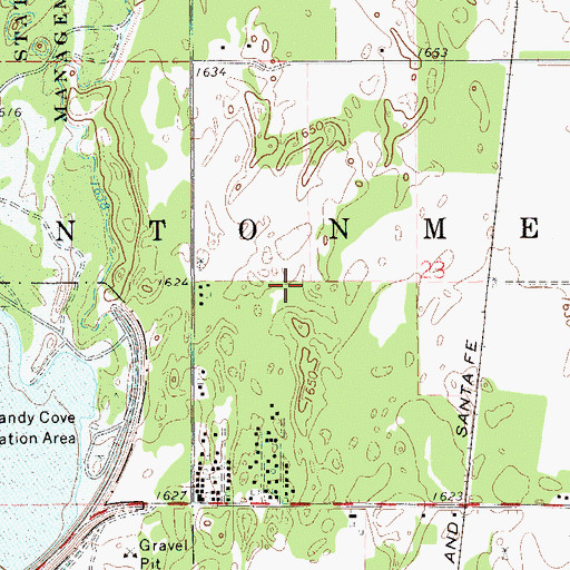Topographic Map of Township of Cantonment, OK