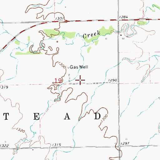 Topographic Map of Township of Homestead, OK