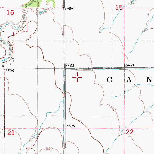 Topographic Map of Township of Canadian, OK
