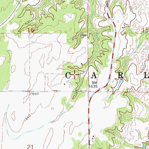 Topographic Map of Township of Carlton, OK
