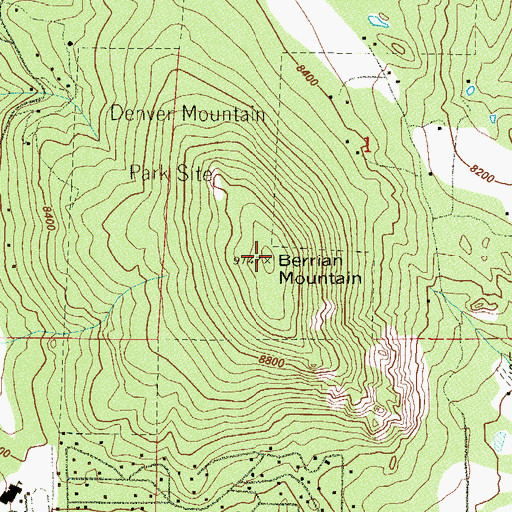 Topographic Map of Berrian Mountain, CO