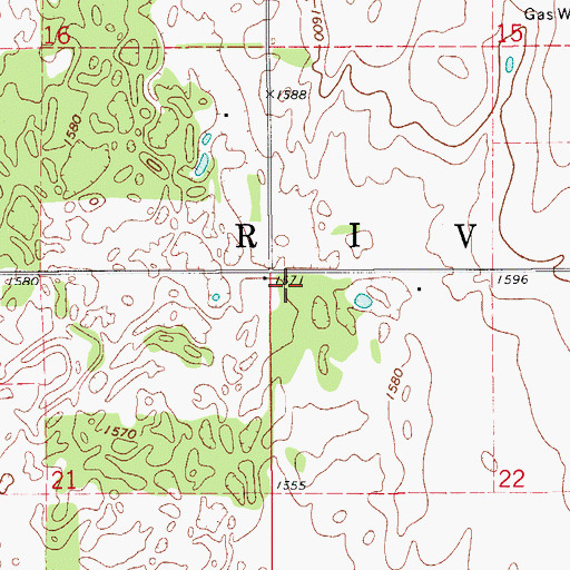 Topographic Map of Township of River, OK