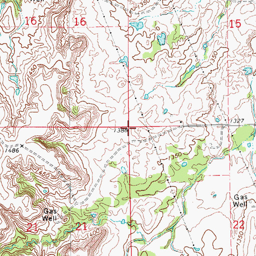 Topographic Map of Township of Lawton, OK