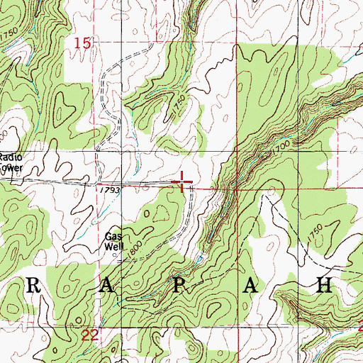 Topographic Map of Township of Arapahoe, OK