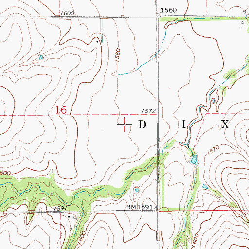 Topographic Map of Township of Dixon, OK