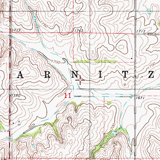Topographic Map of Township of Barnitz, OK
