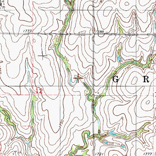 Topographic Map of Township of Grant, OK