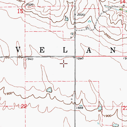 Topographic Map of Township of Cleveland, OK