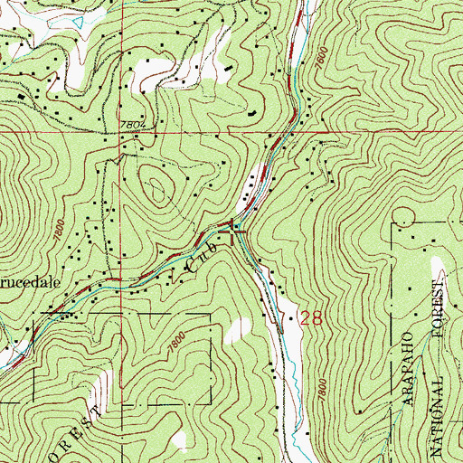 Topographic Map of Blue Creek, CO