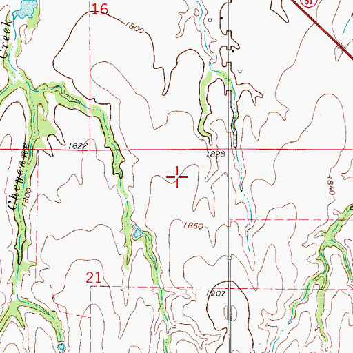 Topographic Map of Township of Seiling, OK