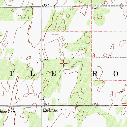 Topographic Map of Township of Little Robe, OK