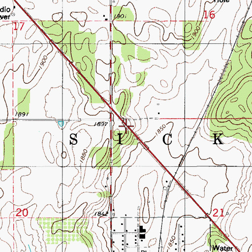 Topographic Map of Township of Sickle, OK