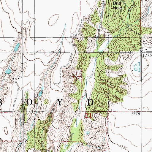 Topographic Map of Township of Boyd, OK