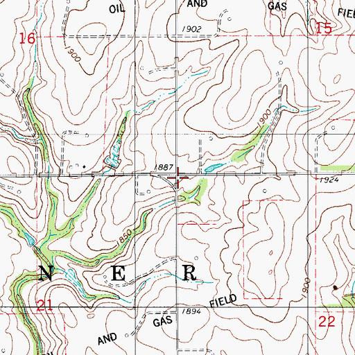Topographic Map of Township of Banner, OK