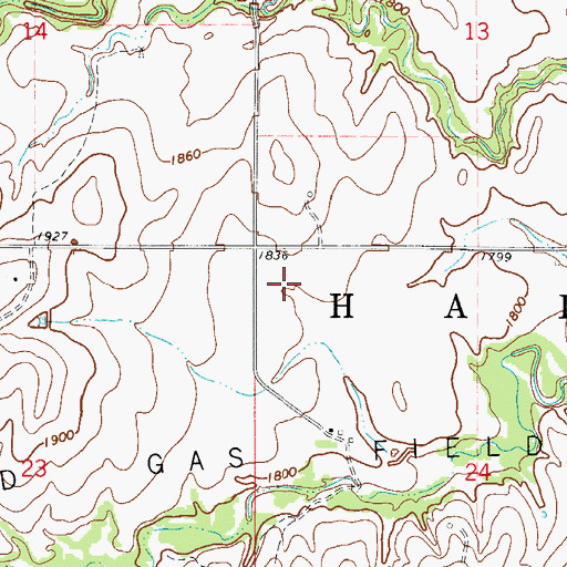 Topographic Map of Township of Haddon, OK