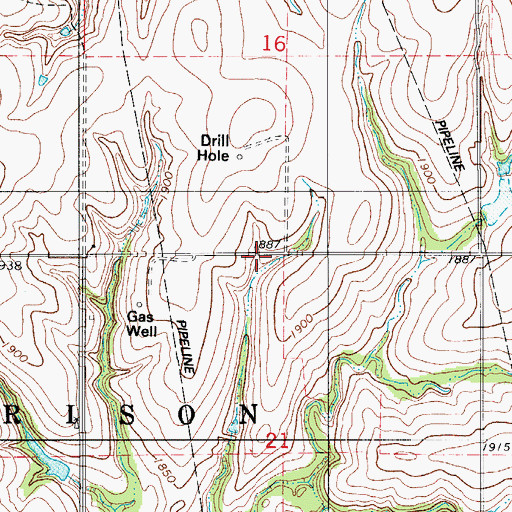 Topographic Map of Township of Harrison, OK
