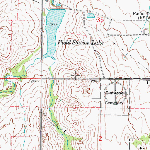 Topographic Map of Township of Woodward, OK