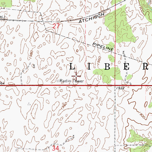 Topographic Map of Township of Liberty, OK