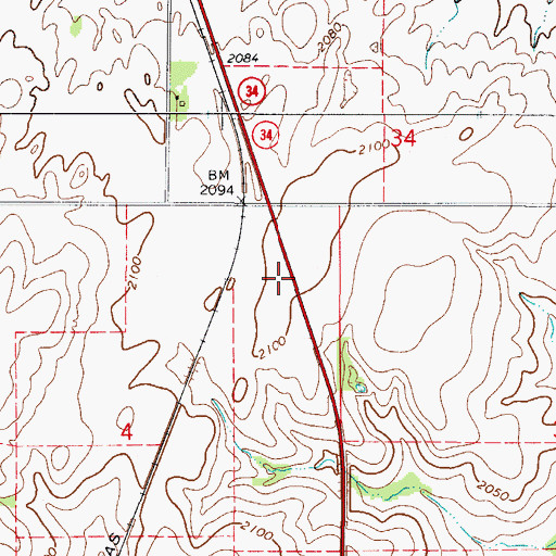 Topographic Map of Township of Detroit, OK
