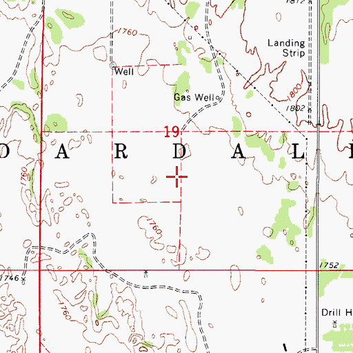 Topographic Map of Township of Cedardale, OK