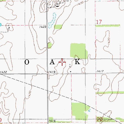 Topographic Map of Township of Oak, OK