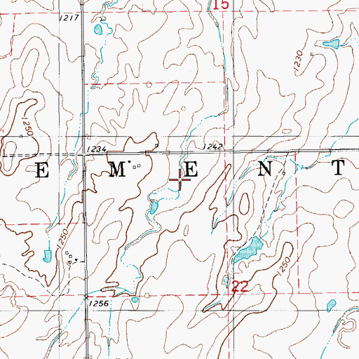 Topographic Map of Township of Cement, OK