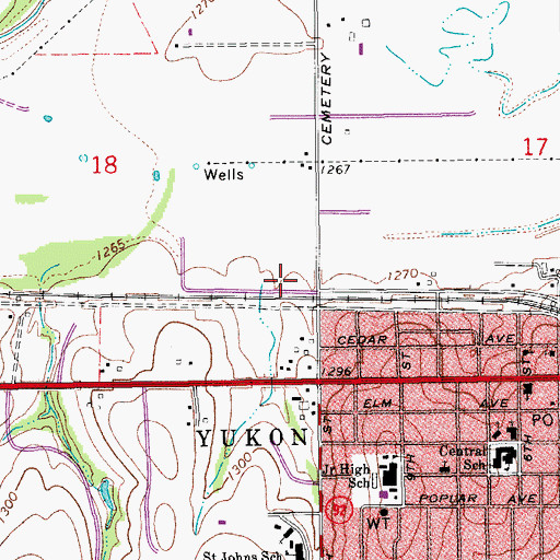 Topographic Map of Township of Yukon, OK